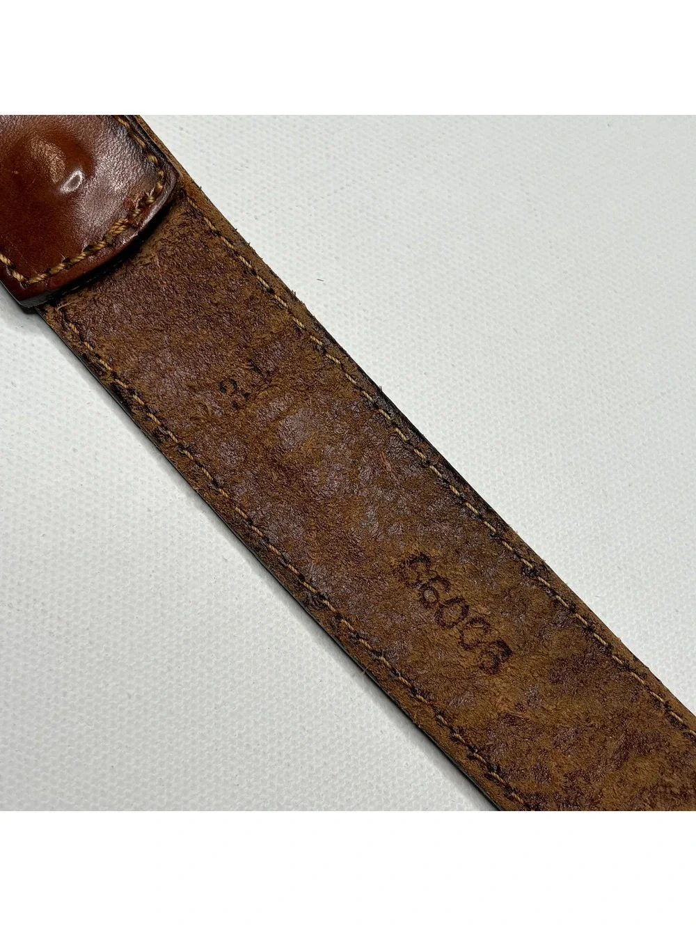 Vintage Brown Woven Leather Braided Brass Buckle Belt